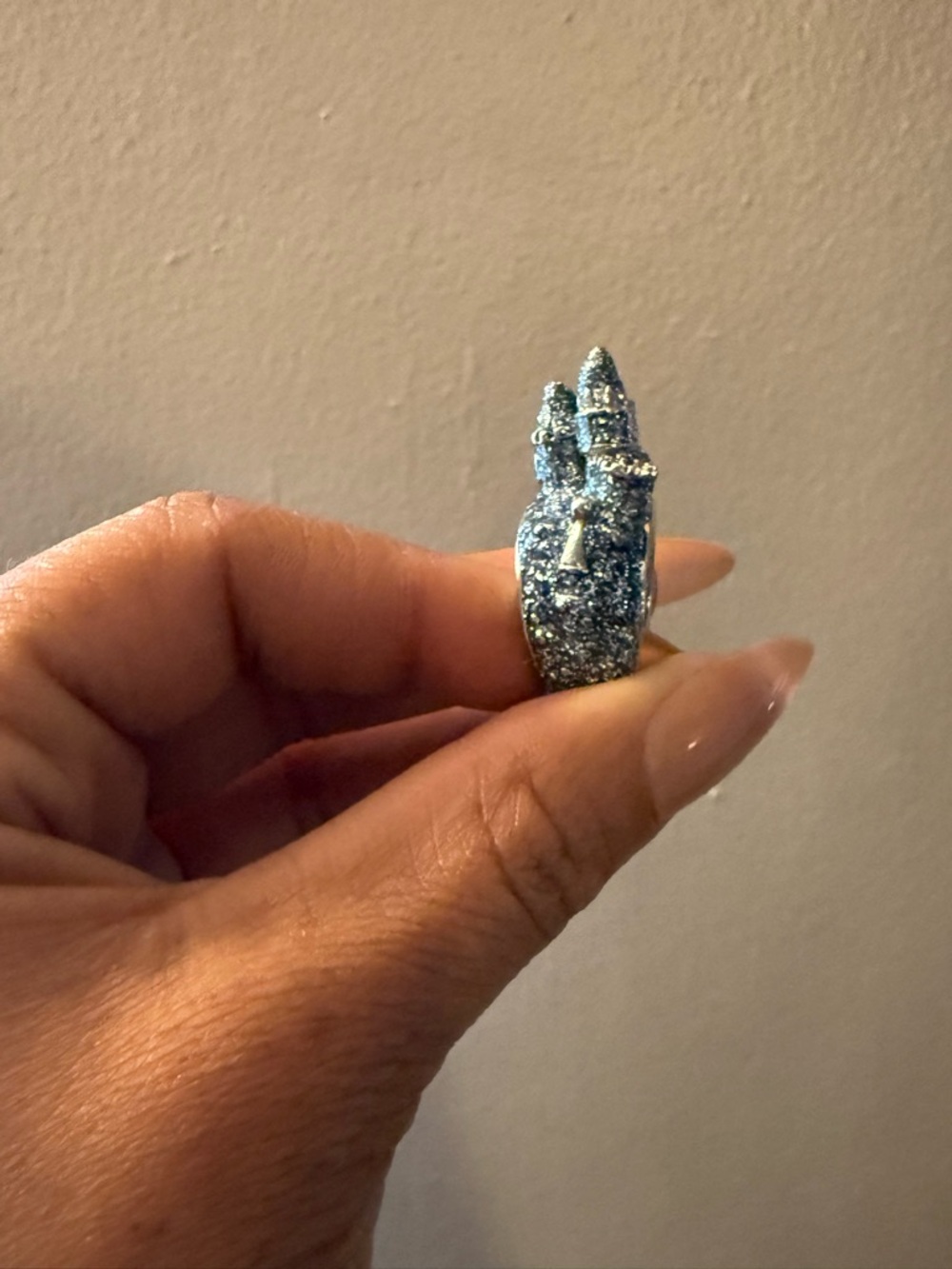 Disney Blue Glitter Castle Ring
